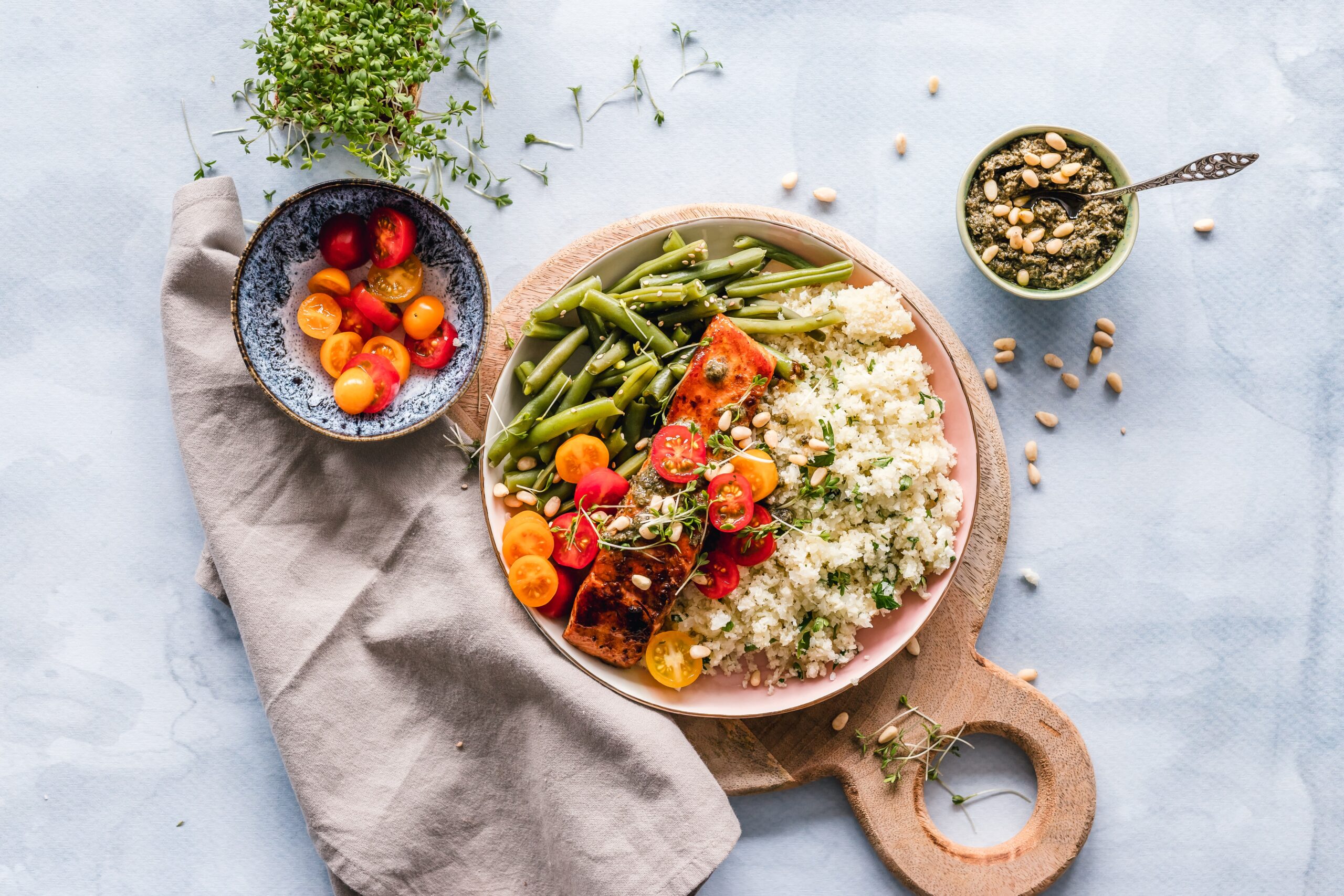 Closeup of healthy food